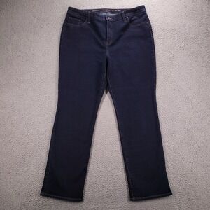 CHICOS Jeans Size 14S (2.5S) Girlfriend Straight Leg Dark Wash Denim